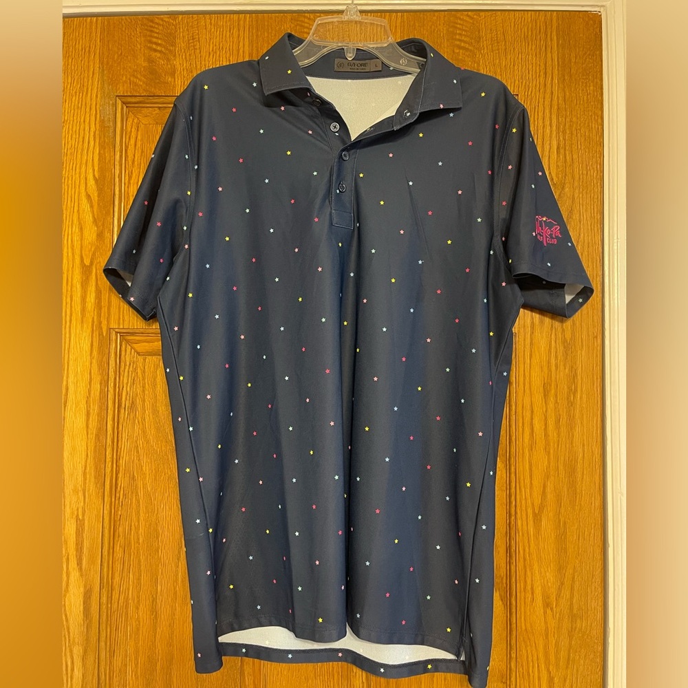 Men's Navy G/Fore Twilight Stars Polo Golf Shirt, Size Large.